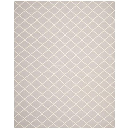 Safavieh Dhurries Hand Woven Flat Weave Rectangle Rug- Grey - Ivory- 8 x 10 ft. DHU565G-8